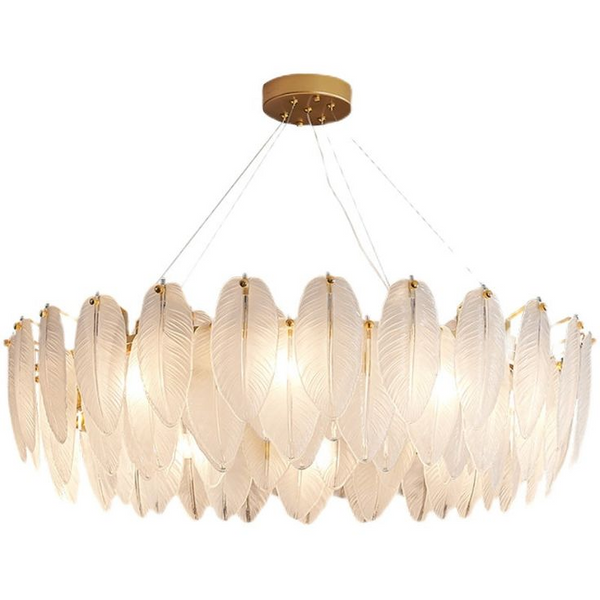 Glass Feather Chandelier