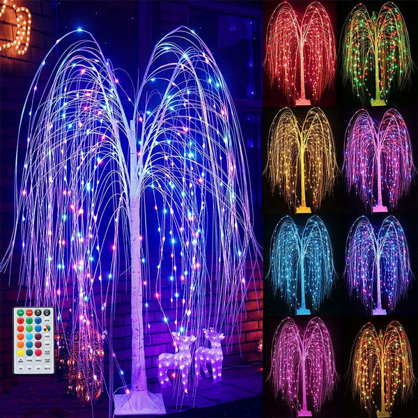 Colorful Lighted Willow Tree For Christmas Party Decoration